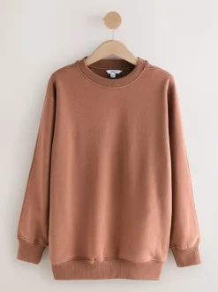 Roze - Essentials sweatshirt met relaxte pasvorm, lange snit en zakken