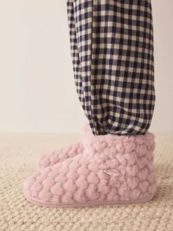 Roze - Faux Fur Heart Slipper Boots