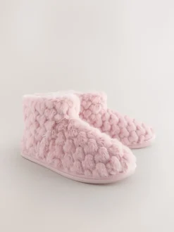 Roze - Faux Fur Heart Slipper Boots