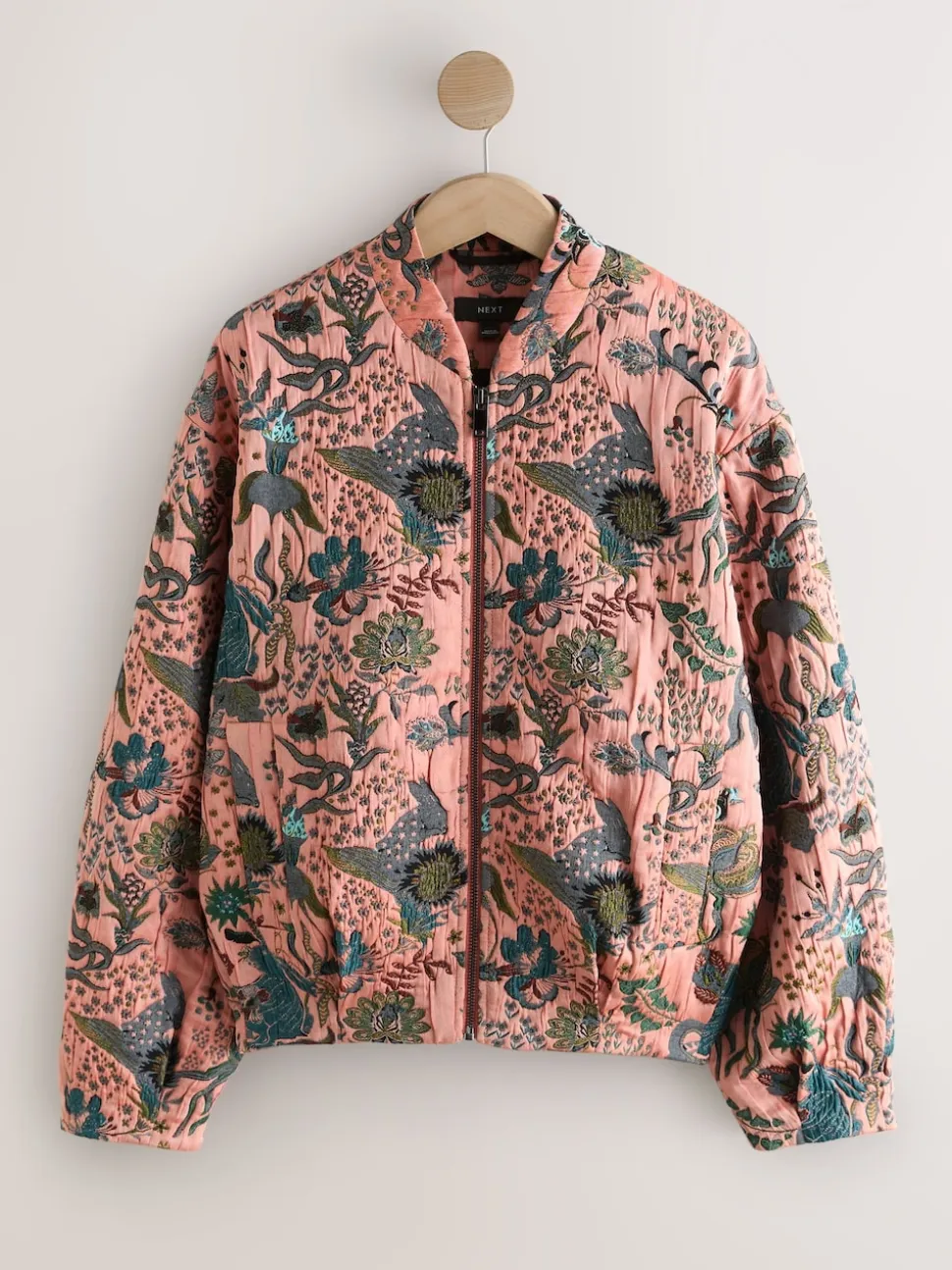 Roze - Floral Jacquard Bomber Jacket
