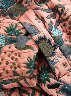 Roze - Floral Jacquard Bomber Jacket