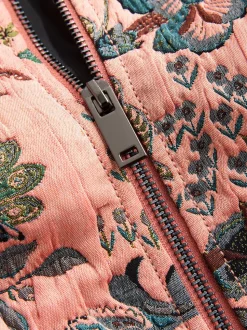 Roze - Floral Jacquard Bomber Jacket