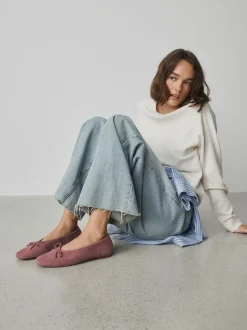 Roze - Forever Comfort® Suede High Cut Ballet Flats