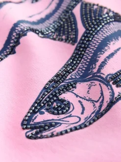 Roze - Graphic Beaded Fish Graphic Sweatshirt