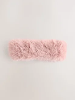 Roze - Haarband van imitatiebont