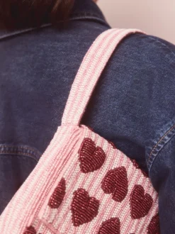 Roze - Heart Beaded Shoulder Bag