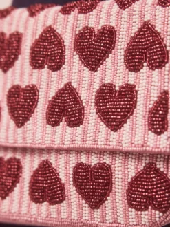 Roze - Heart Beaded Shoulder Bag