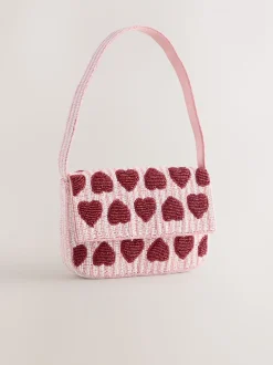 Roze - Heart Beaded Shoulder Bag