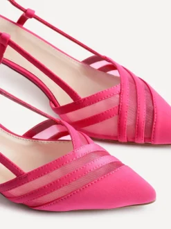 Roze - Linzi Milan mesh pumps met hakken