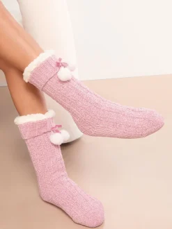 Roze - Lipsy Cosy Chenille Slipper Socks