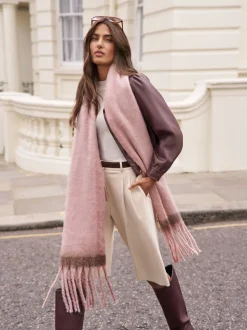 Roze - Lipsy Cosy geborstelde sjaal