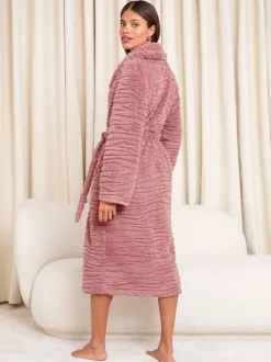 Roze - Lipsy Cosy Textured Midi Dressing Gown