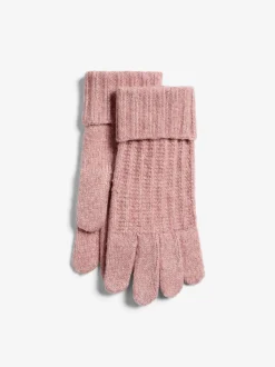 Roze - Lipsy Shimmer Ribbed Knitted Gloves