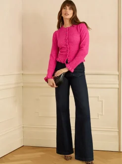 Roze - Love & Roses - Vest met ruches en knopen