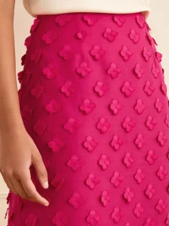 Roze - Love & Roses 3D midirok met bloemenprint