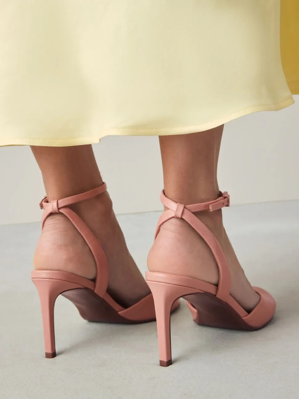 Roze - Premium leren sandalen met peeptoe en hak