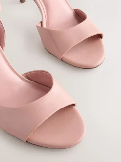 Roze - Premium leren sandalen met peeptoe en hak
