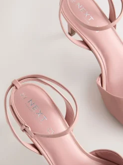 Roze - Premium leren sandalen met peeptoe en hak