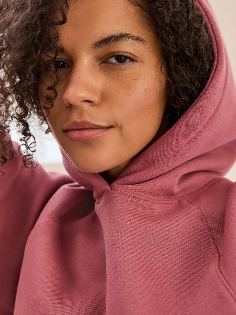 Roze - Relaxte pasvorm zware lange hoodie