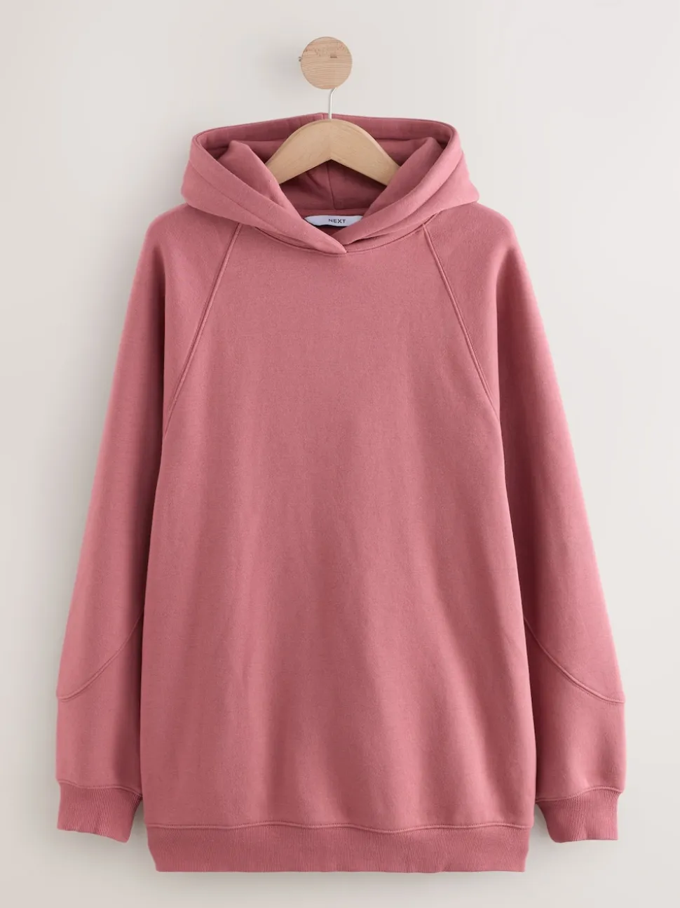 Roze - Relaxte pasvorm zware lange hoodie
