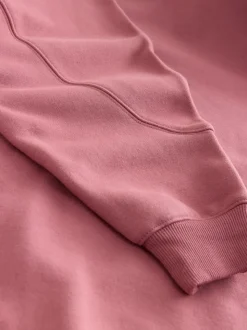 Roze - Relaxte pasvorm zware lange hoodie