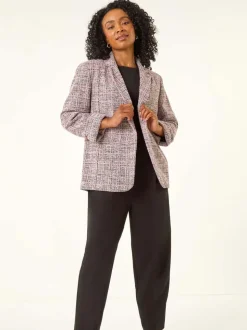 Roze - Roman Petite Boucle Stretch Blazer