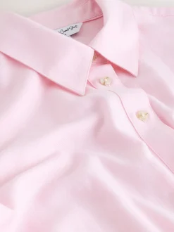 Roze - Ruimvallend 100% katoenen button-down casual overhemd met lange mouwen