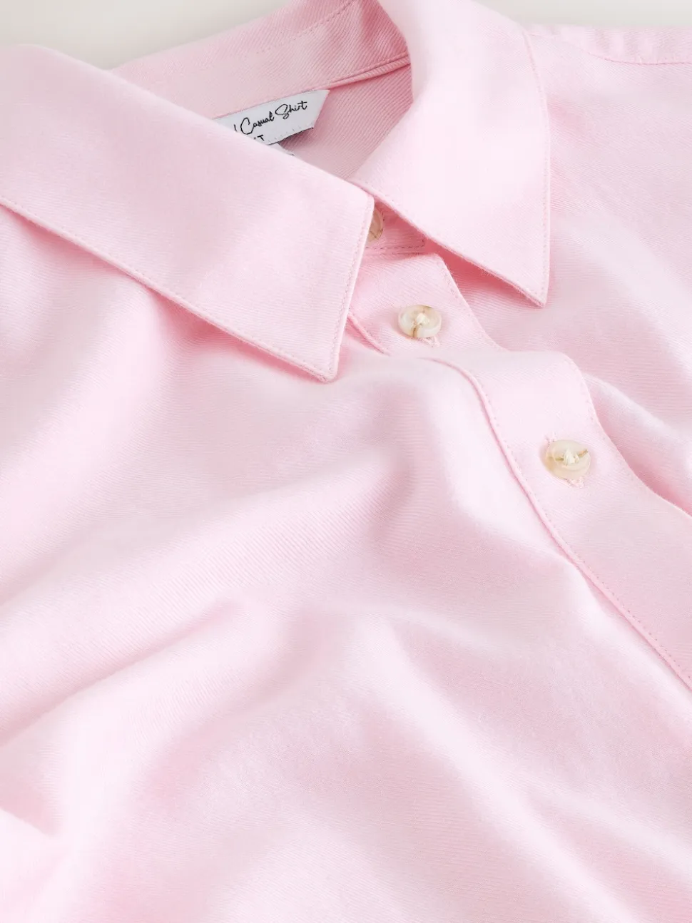 Roze - Ruimvallend 100% katoenen button-down casual overhemd met lange mouwen