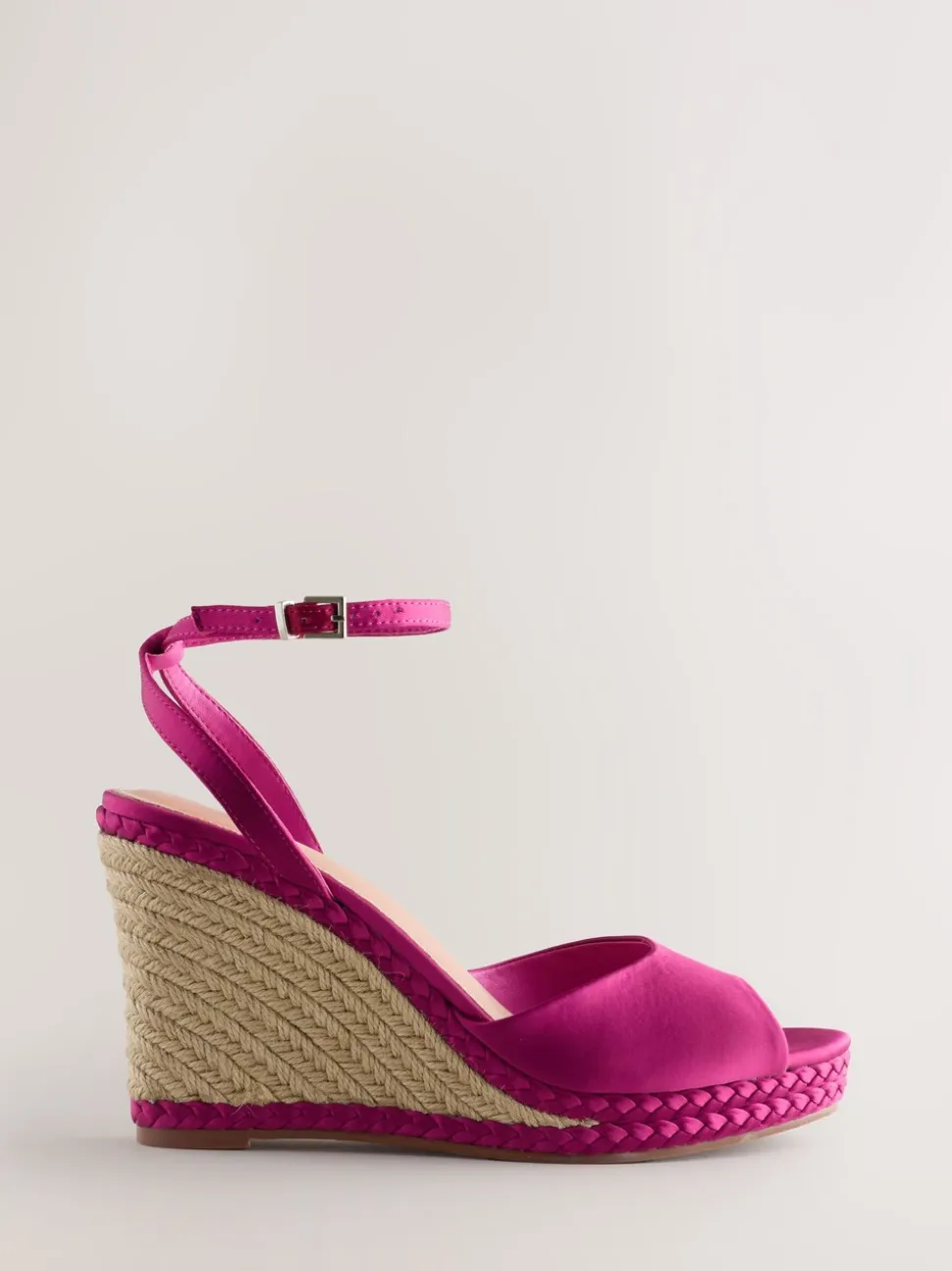 Roze - Satin Plaited Wedge Heels