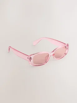Roze - Smalle rechthoekige zonnebril