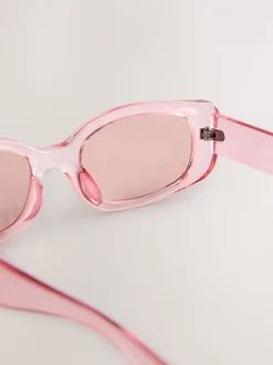 Roze - Smalle rechthoekige zonnebril