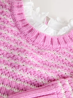 Roze - Stitchy Knit Pie Collar Layer Jumper