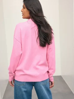 Roze - Superzacht V-hals vest met zakken
