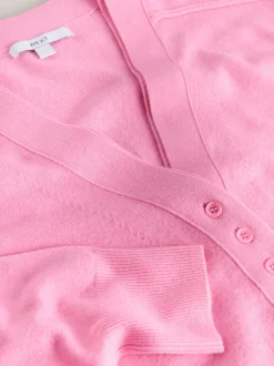 Roze - Superzacht V-hals vest met zakken