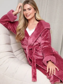 Roze - Threadbare - Knusse kamerjas met rand van imitatiebont