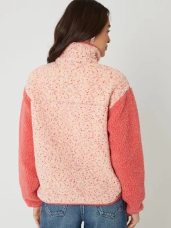 Roze - Threadbare Colourblock Snap Borg Fleece