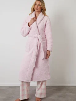 Roze - Threadbare Cosy Borg Dressing Gown