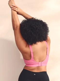 Roze - Ultimate Support Non Pad Minimising Bedrade Dry Tech Hoge impact Sportbeha
