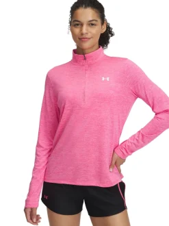 Roze - Under Armour Tech Twist sweatshirt met 1/2 rits