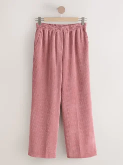 Roze - Wijde pijpen zachte corduroy broeken