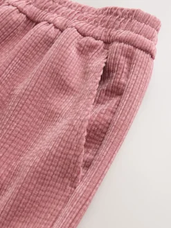 Roze - Wijde pijpen zachte corduroy broeken