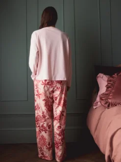 Roze bloemen - Kew Collection pyjama's met lange mouwen