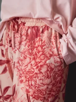 Roze bloemen - Kew Collection pyjama's met lange mouwen