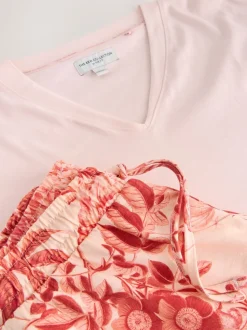Roze bloemen - Kew Collection pyjama's met lange mouwen