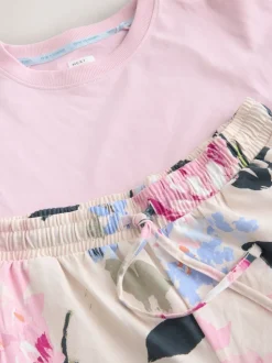 Roze bloemen - Pyjama met korte mouwen