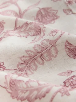 Roze bloemen - Viscose/Linen Blend Dressing Gown