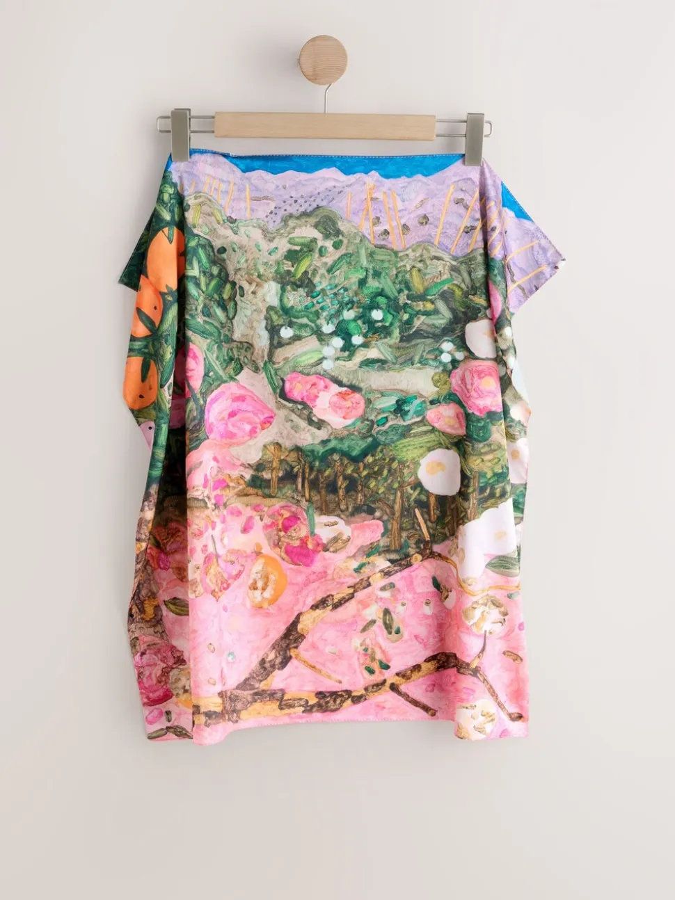 Roze bloemen in meerdere kleuren - Benjamin MacGregor Artist Collaboration Lightweight Square Scarf
