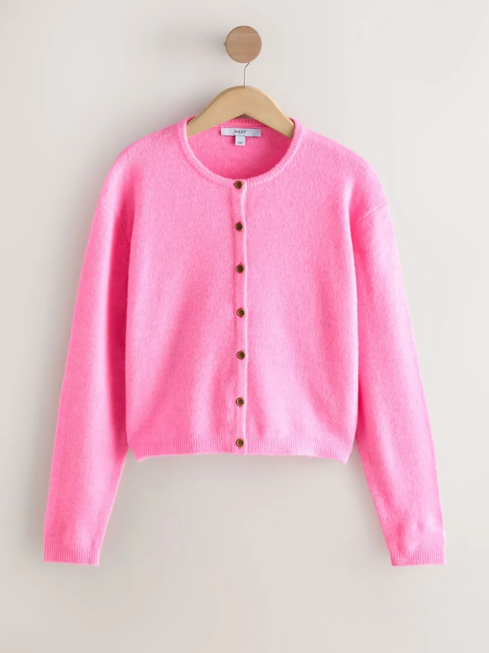 Roze bloemetjes - Gebreid vest met ronde hals