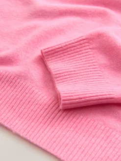 Roze bloemetjes - Superzachte trui met ronde hals en lange mouwen