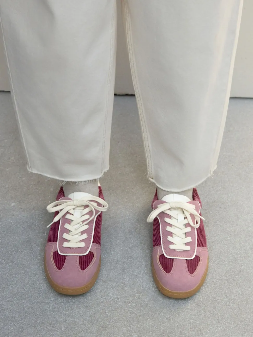 Roze corduroy - Forever Comfort® vetersneakers